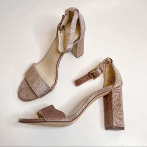 Nine West Blush Velvet Block Heels 7.5